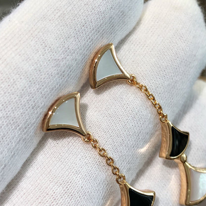 [Auream]DREAM EARRINGS 3 MOTIFS ONYX MOP PINK GOLD