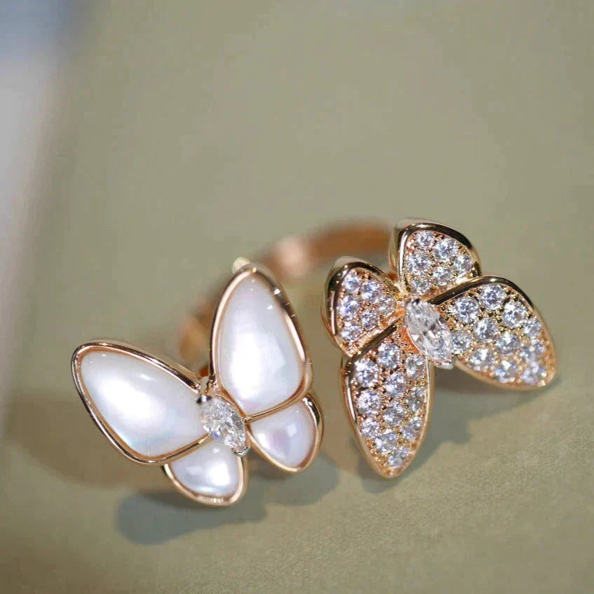 [Auream]TWIN BUTTERFLY DIAMOND MOP RING