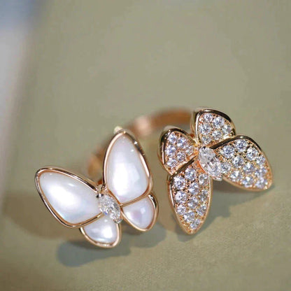 [Auream]TWIN BUTTERFLY DIAMOND MOP RING