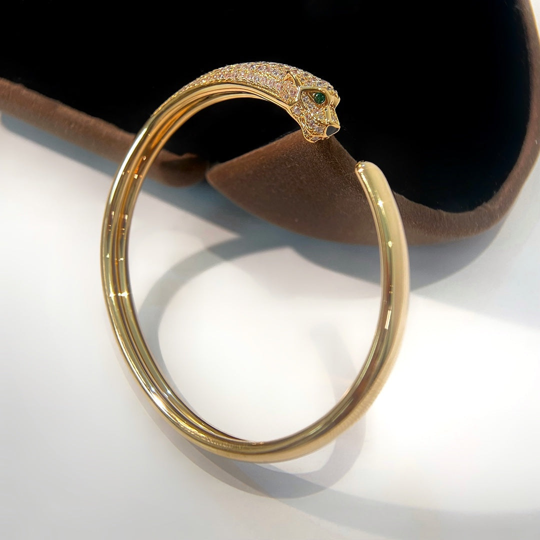 [Auream]PANTHERE GOLD DIAMOND OPEN BRACELET