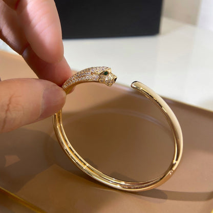 [Auream]PANTHERE GOLD DIAMOND OPEN BRACELET