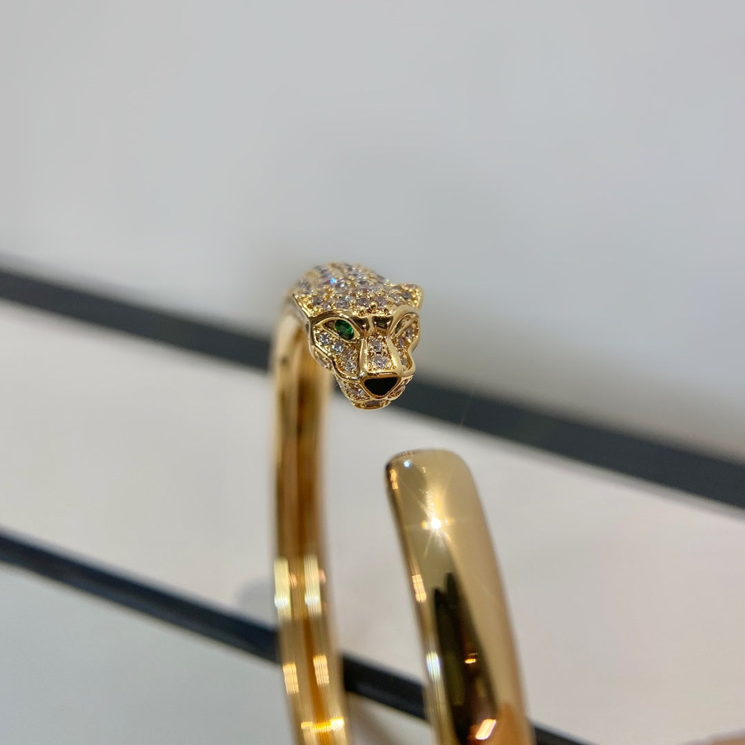 [Auream]PANTHERE GOLD DIAMOND OPEN BRACELET