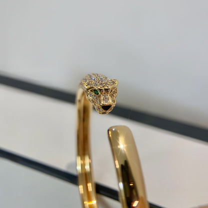 [Auream]PANTHERE GOLD DIAMOND OPEN BRACELET