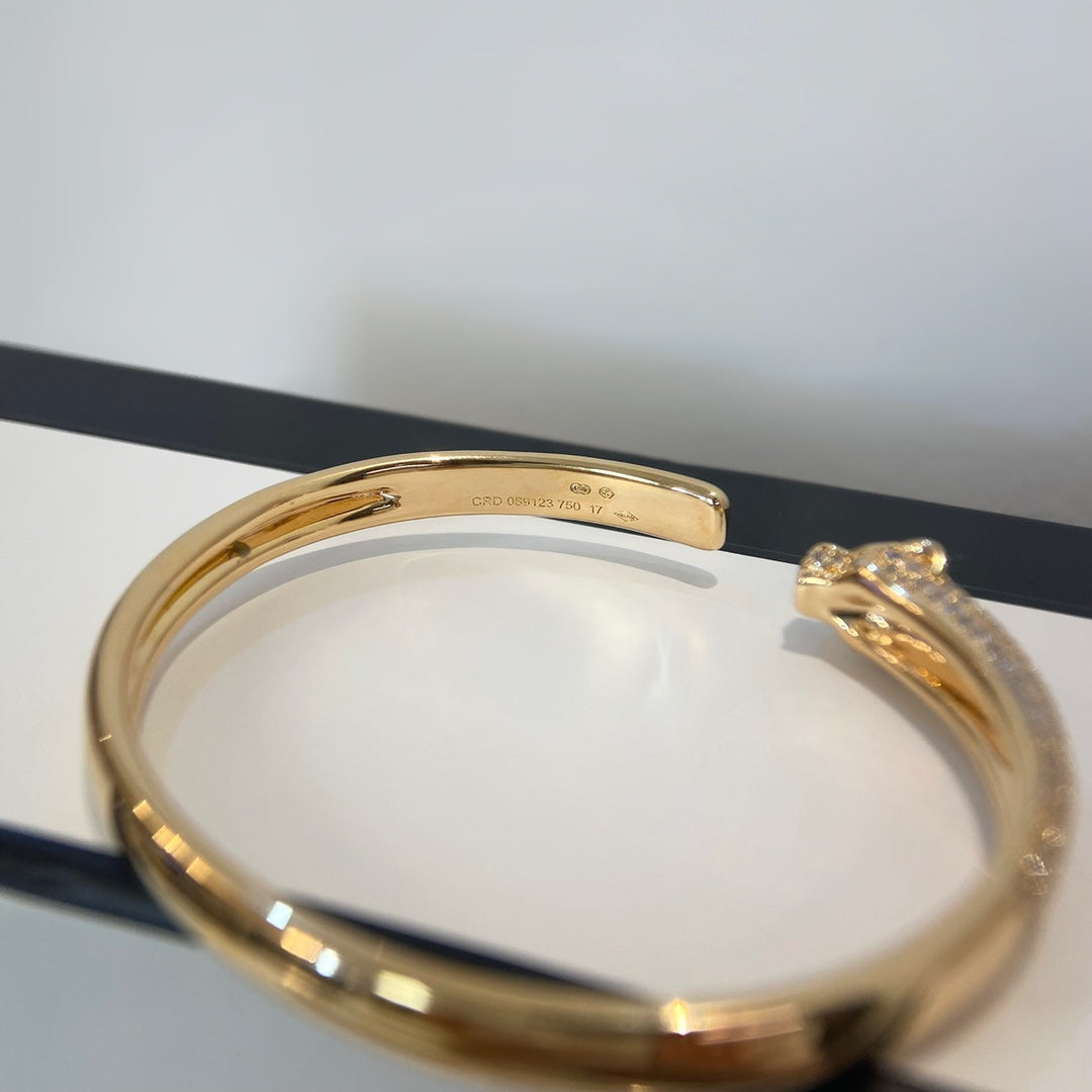 [Auream]PANTHERE GOLD DIAMOND OPEN BRACELET