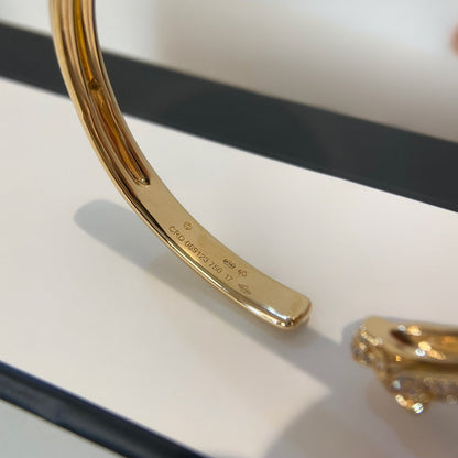 [Auream]PANTHERE GOLD DIAMOND OPEN BRACELET