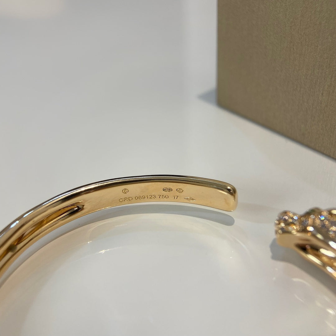 [Auream]PANTHERE GOLD DIAMOND OPEN BRACELET