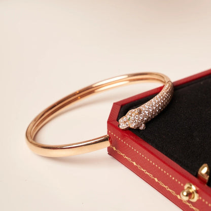 [Auream]PANTHERE ROSE GOLD DIAMOND OPEN BRACELET