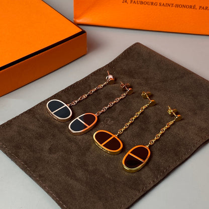 [Auream]CHAINE VERSO BLACK CERAMIC EARRINGS
