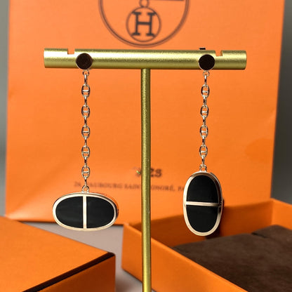 [Auream]CHAINE VERSO BLACK CERAMIC EARRINGS