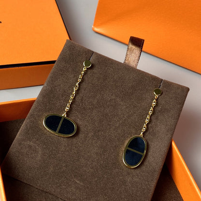 [Auream]CHAINE VERSO BLACK CERAMIC EARRINGS
