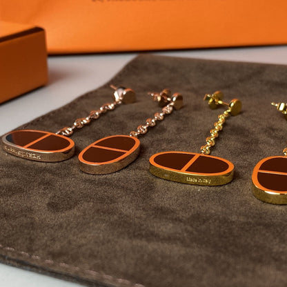 [Auream]CHAINE VERSO BLACK CERAMIC EARRINGS