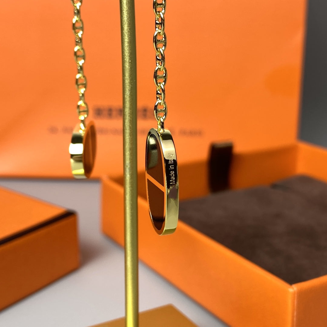 [Auream]CHAINE VERSO BLACK CERAMIC EARRINGS