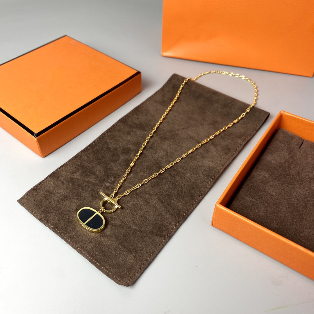 [Auream]CHAINE VERSO BLACK CERAMIC NECKLACE