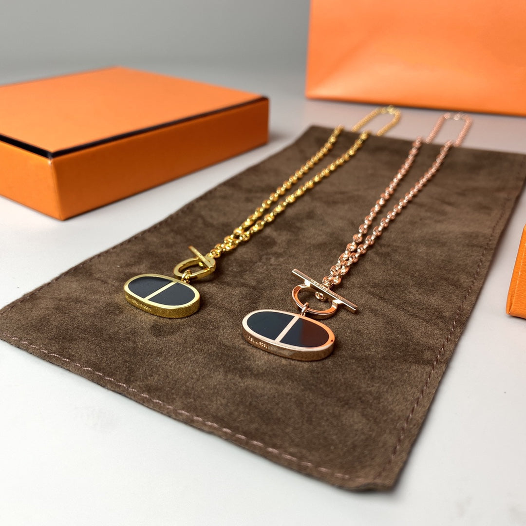 [Auream]CHAINE VERSO BLACK CERAMIC NECKLACE