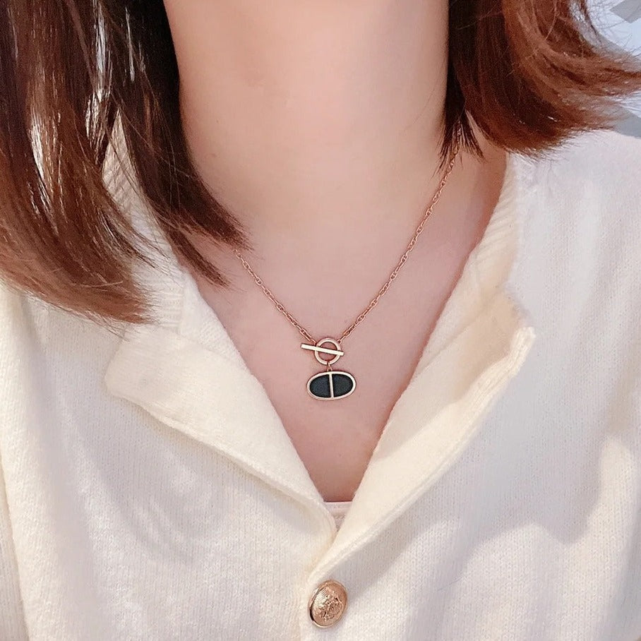[Auream]CHAINE VERSO BLACK CERAMIC NECKLACE