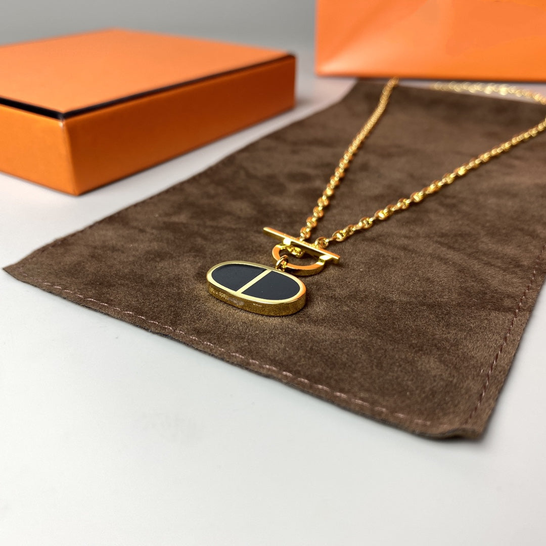 [Auream]CHAINE VERSO BLACK CERAMIC NECKLACE