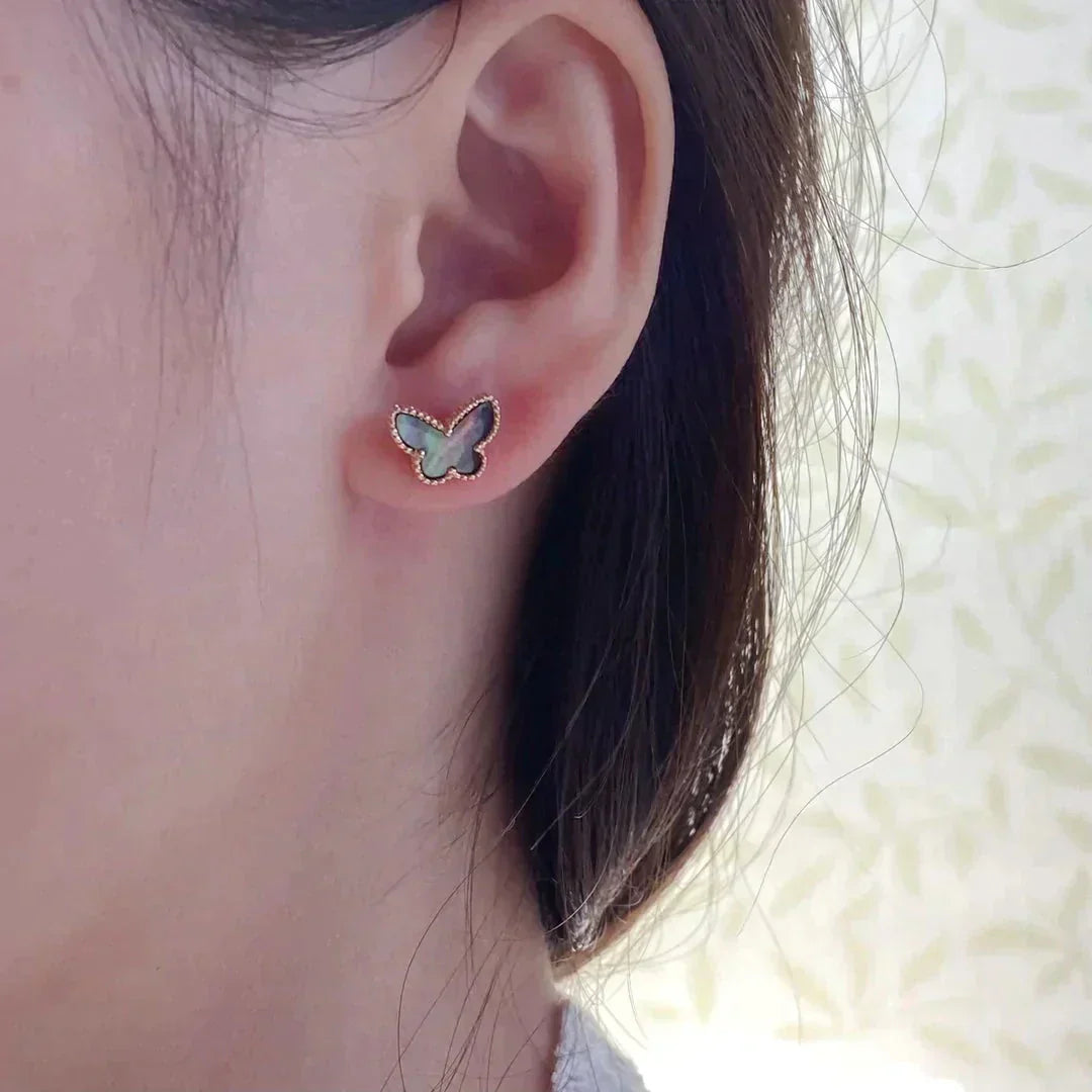 [Auream]BUTTERFLY DARK MOP  EARRINGS