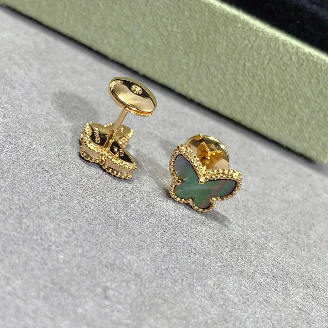 [Auream]BUTTERFLY DARK MOP  EARRINGS