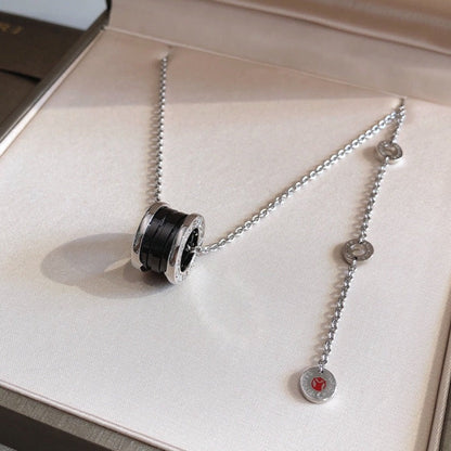 [Auream]ZERO 1 BLACK CERAMIC SILVER NECKLACE