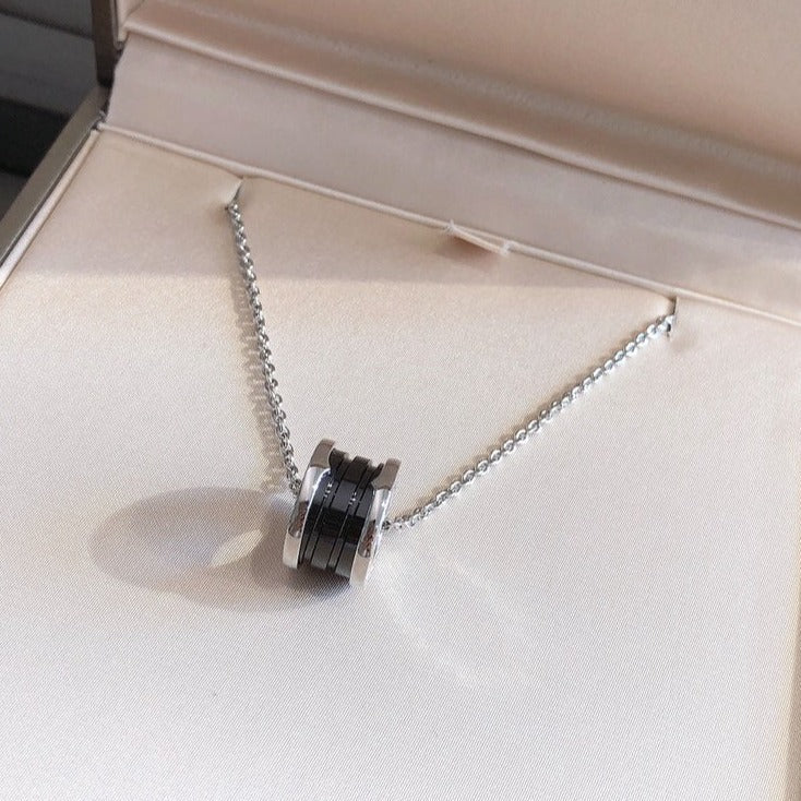[Auream]ZERO 1 BLACK CERAMIC SILVER NECKLACE