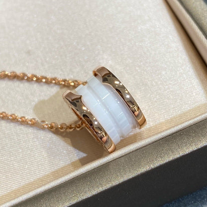 [Auream]ZERO 1 WHITE CERAMIC PINK GOLD NECKLACE