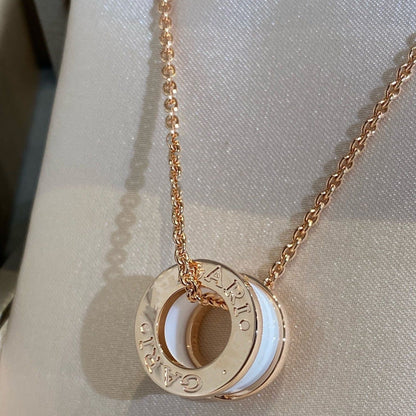 [Auream]ZERO 1 WHITE CERAMIC PINK GOLD NECKLACE