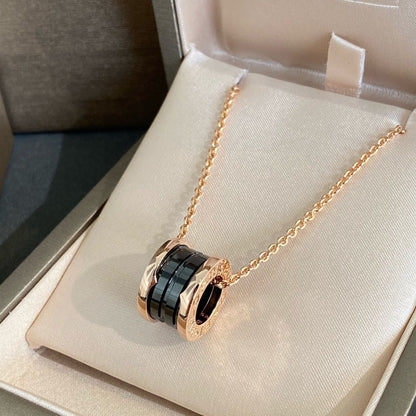 [Auream]ZERO 1 BLACK CERAMIC PINK GOLD NECKLACE