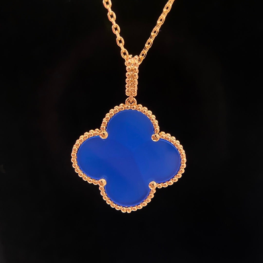 [Auream]CLOVER 25MM NECKLACE TURQUOISE ROSE GOLD
