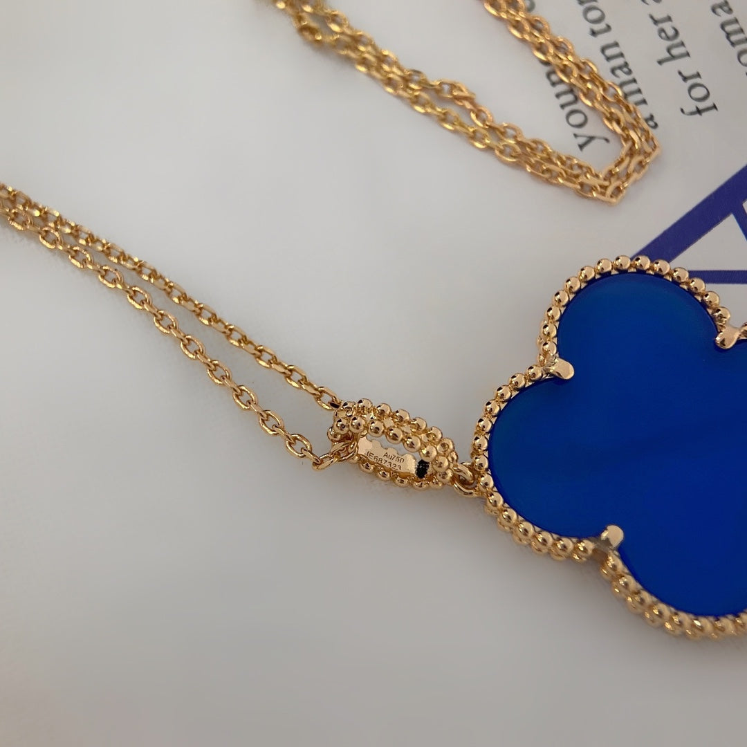 [Auream]CLOVER 25MM NECKLACE TURQUOISE ROSE GOLD