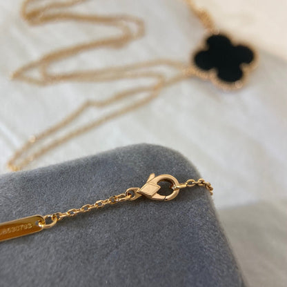 [Auream]CLOVER 25MM NECKLACE GOLD ONYX