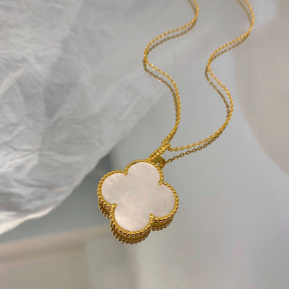 [Auream]CLOVER 25MM MOP LARGE PENDANT NECKLACE
