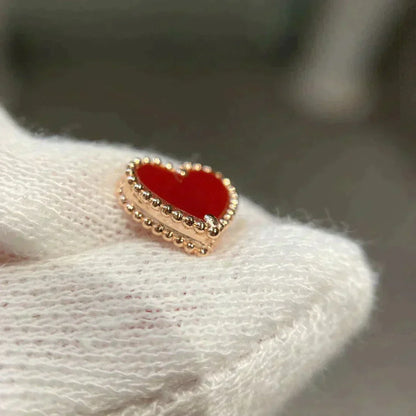 [Auream]HEART CARNELIAN STUD EARRINGS