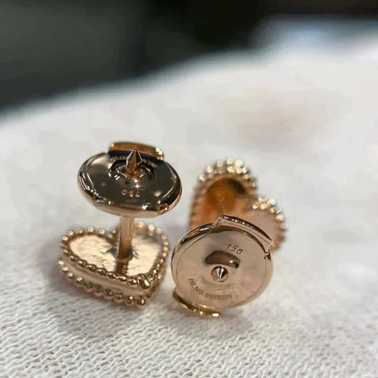 [Auream]HEART CARNELIAN STUD EARRINGS