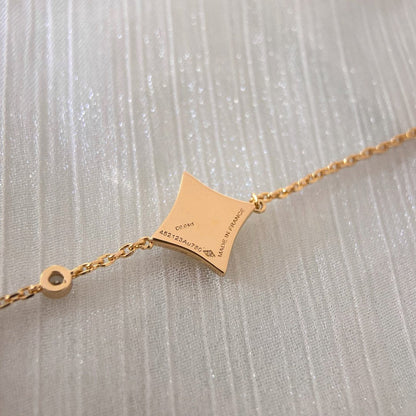 [Auream]COLOR STAR CARNELIAN PINK GOLD DIAMOND BRACELET