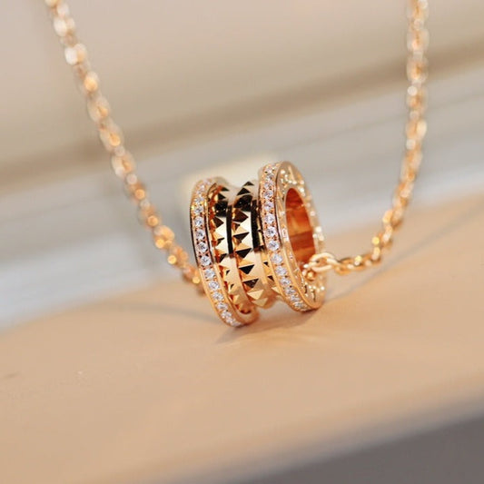 [Auream]ZERO 1 ROCK PEDANT PINK GOLD NECKLACE