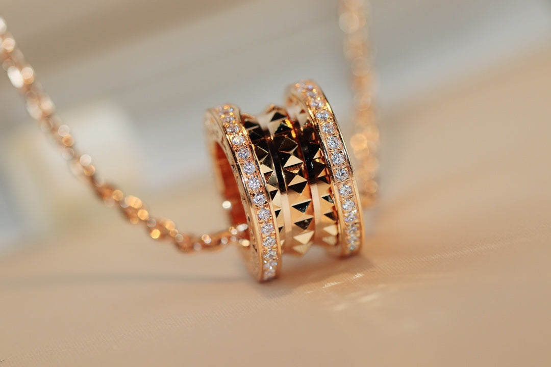 [Auream]ZERO 1 ROCK PEDANT PINK GOLD NECKLACE