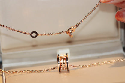 [Auream]ZERO 1 ROCK PEDANT PINK GOLD BLACK NECKLACE