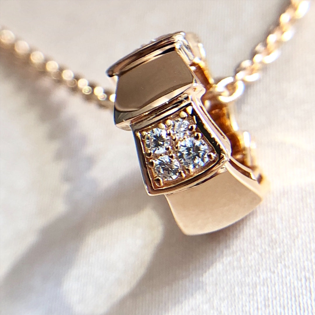 [Auream]SERPENTI PEDANT DIAMOND PINK GOLD NECKLACE