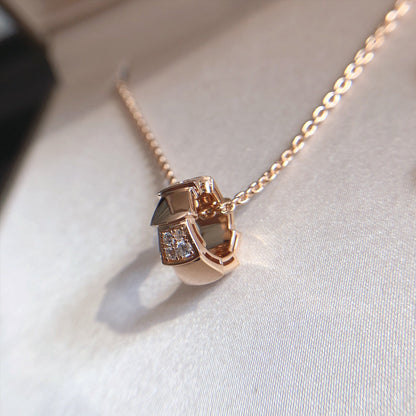[Auream]SERPENTI PEDANT DIAMOND PINK GOLD NECKLACE