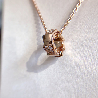 [Auream]SERPENTI PEDANT DIAMOND PINK GOLD NECKLACE