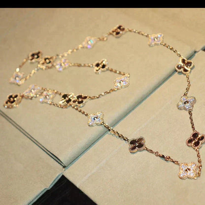 [Auream]CLOVER 20 MOTIFS LASER DIAMOND NECKLACE