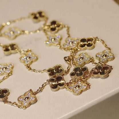 [Auream]CLOVER 20 MOTIFS LASER DIAMOND NECKLACE
