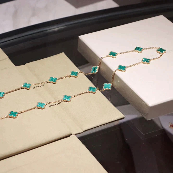 [Auream]CLOVER 20 MOTIFS MALACHITE GOLD