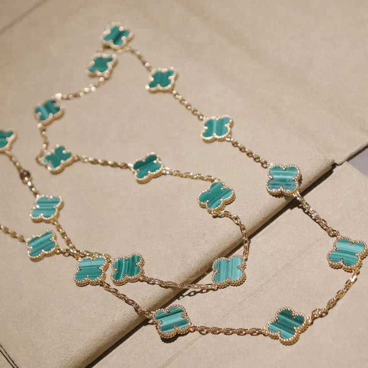 [Auream]CLOVER 20 MOTIFS MALACHITE GOLD
