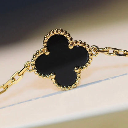 [Auream]CLOVER 20 MOTIFS ONYX NECKLACE