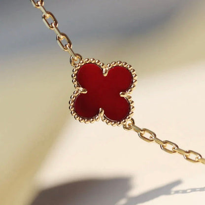[Auream]CLOVER 20 MOTIFS CARNELIAN NECKLACE