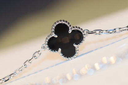[Auream]CLOVER 20 MOTIFS ONYX DIAMOND SILVER