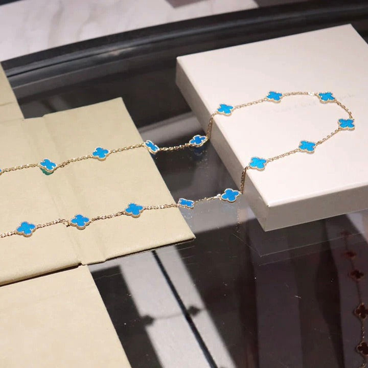[Auream]CLOVER 20 MOTIFS TURQUOISE GOLD