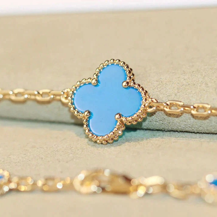 [Auream]CLOVER 20 MOTIFS TURQUOISE GOLD