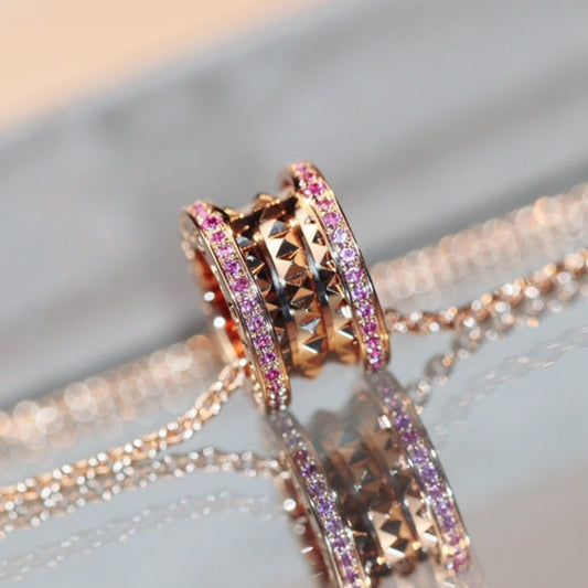 [Auream]ZERO 1 ROCK PINK GOLD PINK DIAMOND NECKLACE